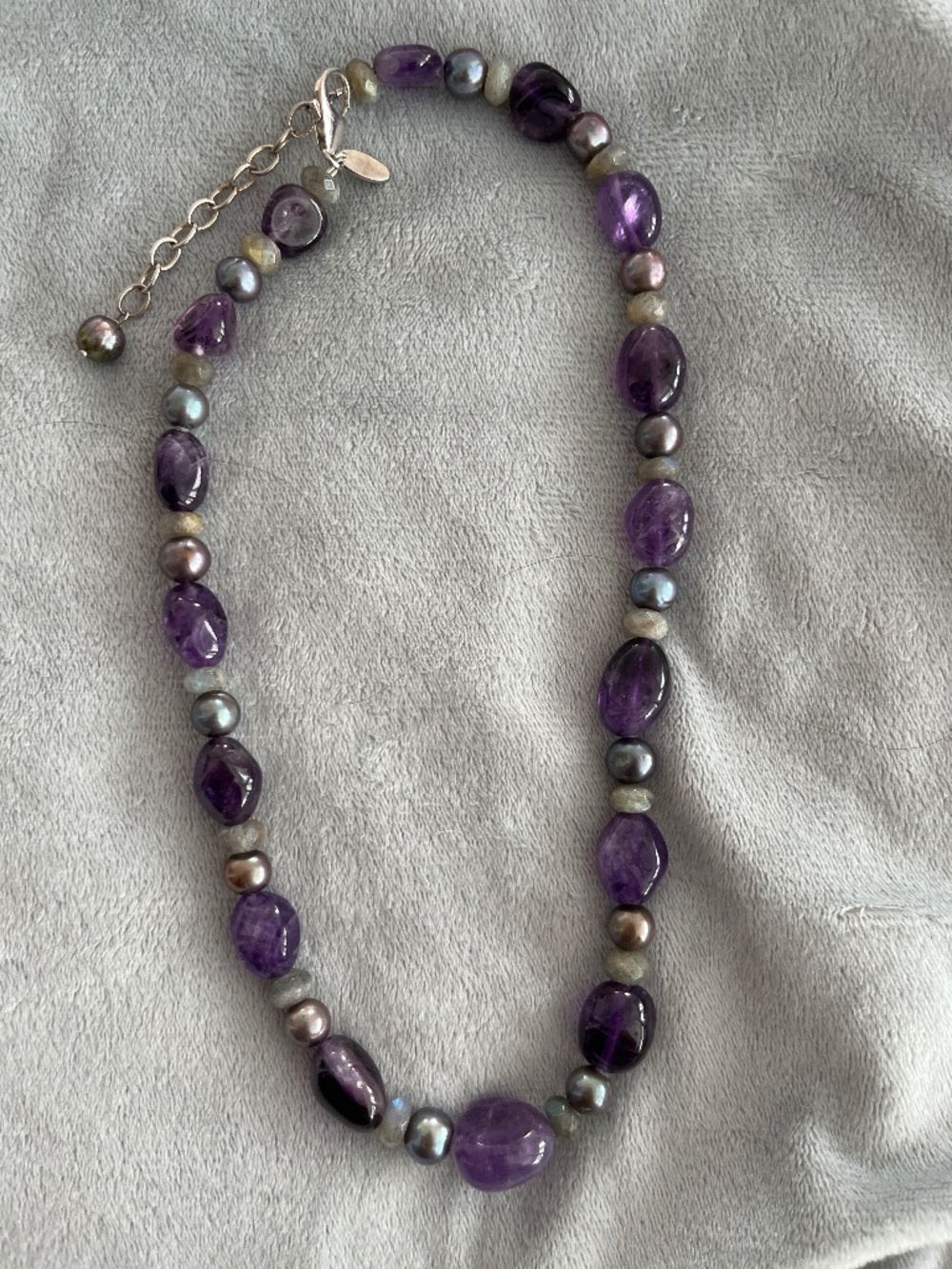 Deb Guyot Amethyst, water pearl necklace